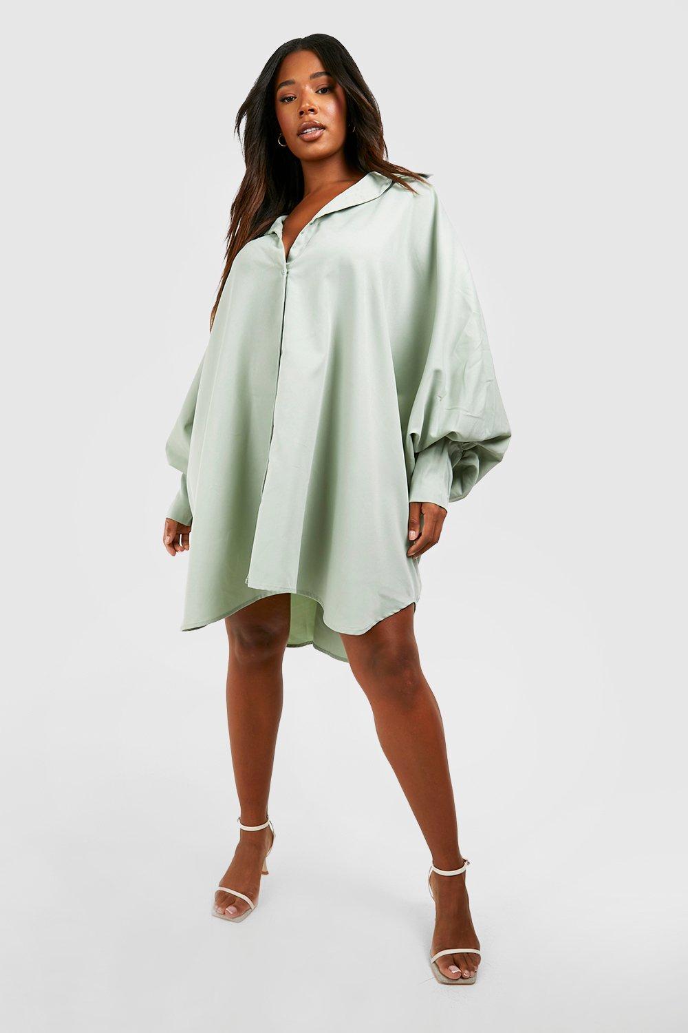 Plus size hot sale balloon sleeve dress